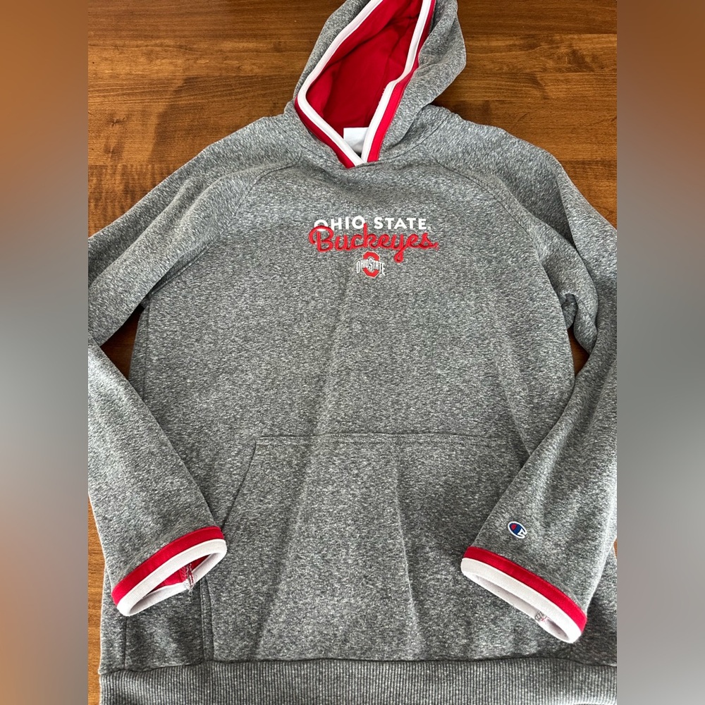 NWT Champion Men's Ohio State Buckeyes Pullover Hoodie Gray Size L $80 CC187
